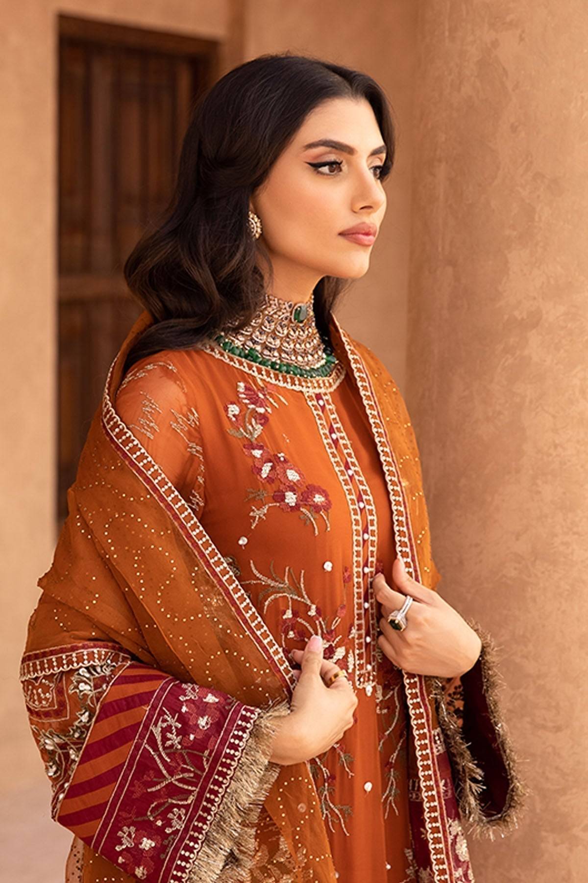 Nureh | Embroidered Luxury Chiffon | NEL-22 - Pakistani Designer Dress - by Nureh | Type: Luxury - 100% Original at Saira Sultan