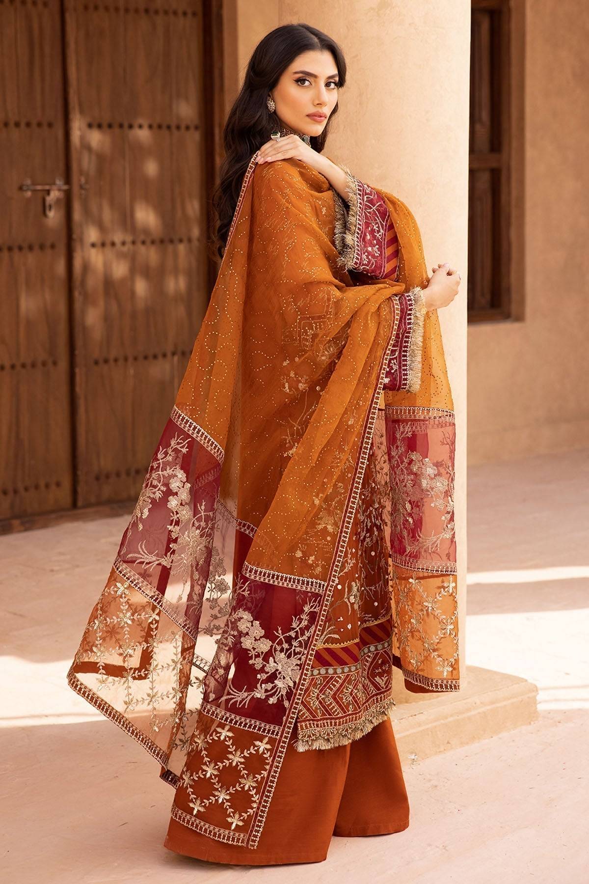 Nureh | Embroidered Luxury Chiffon | NEL-22 - Pakistani Designer Dress - by Nureh | Type: Luxury - 100% Original at Saira Sultan