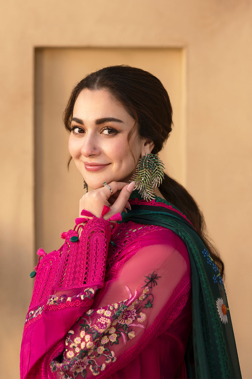 Saira Rizwan | Luxury Lawn 25 | ELODIE-SRL25-04 XL Hot Pink Lawn