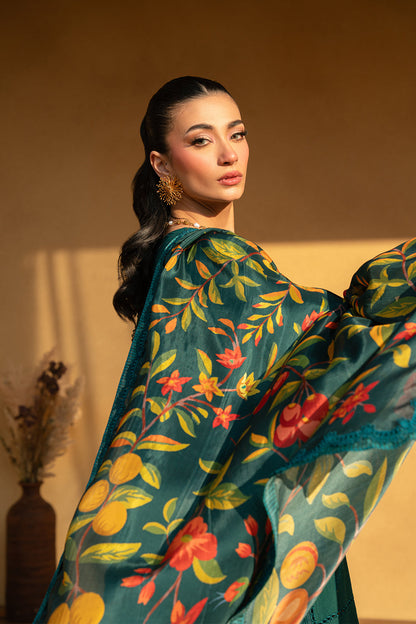 Saira Rizwan | Luxury Lawn 25 | LIRA-SRL25-10 Custom Size Emerald Green Lawn