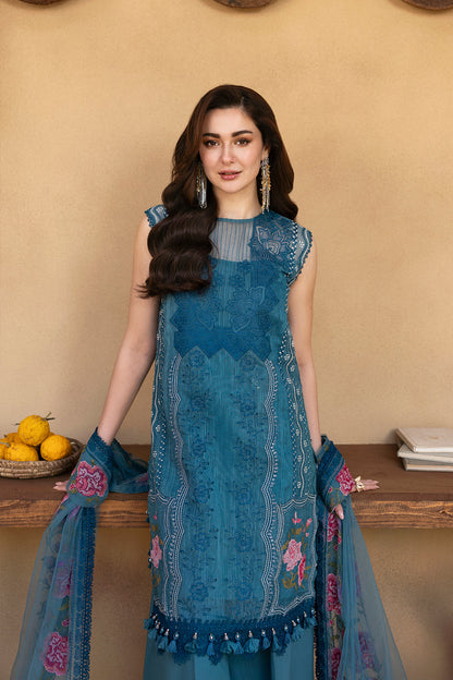 Saira Rizwan | Luxury Lawn 25 | ALMA-SRL25-12 M Dark Teal Lawn