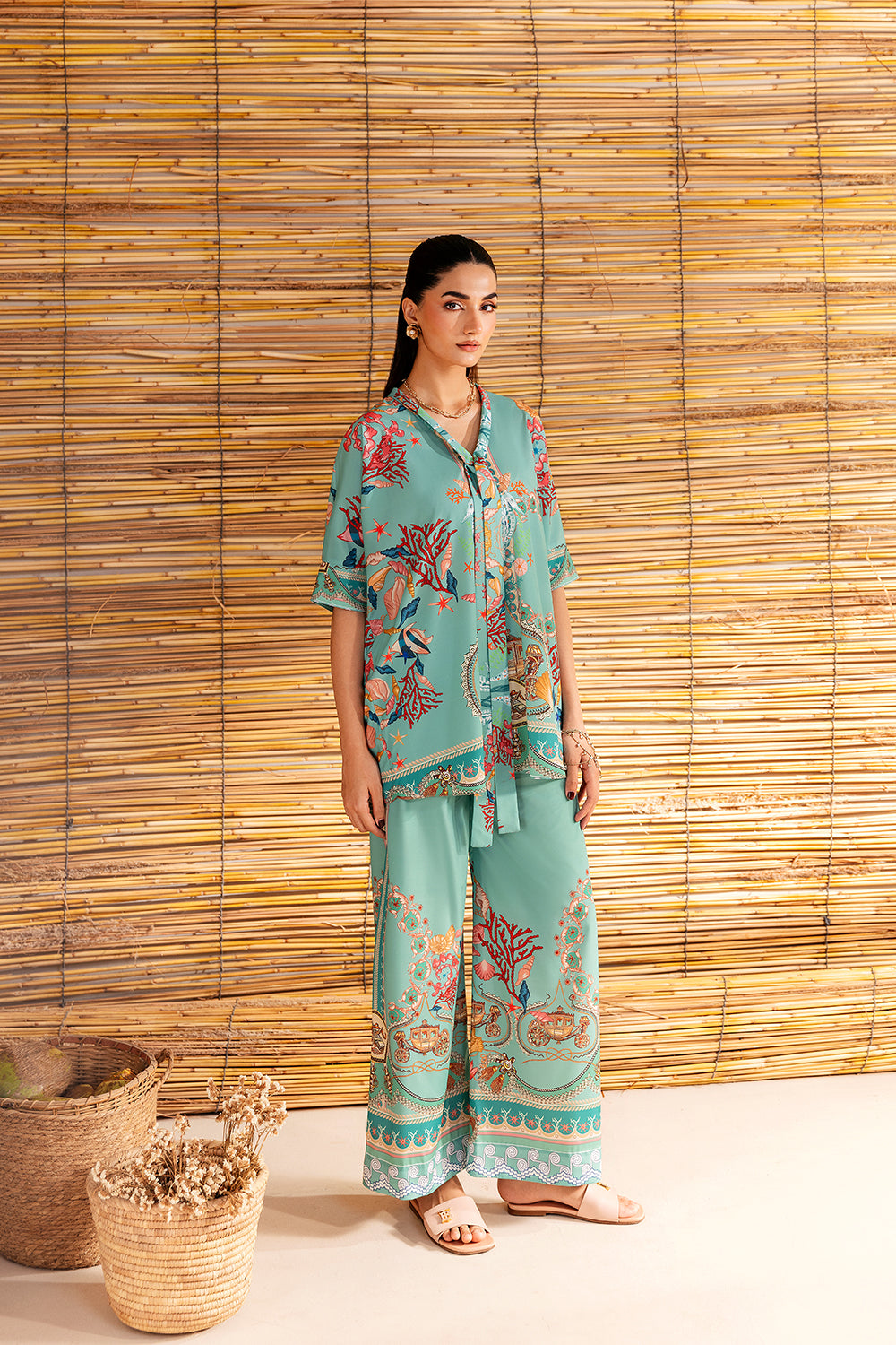 Saira Rizwan | Silk Coords 25 | COASTAL CHARM - SRSP-25-01 - Pakistani Designer Dress - by Saira Rizwan - Type : Ladies Clothes - 100% Original at Saira Sultan