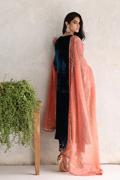 Sana Abbas | Velvet Formals | NINA S Teal Velvet