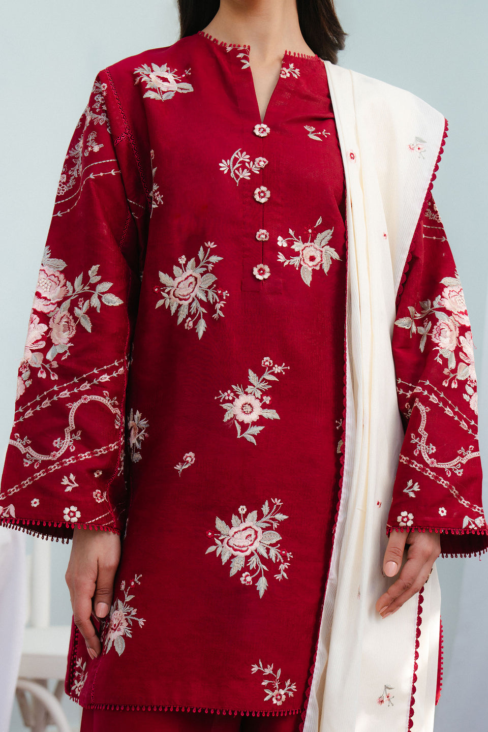 Zara Shahjahan | Coco Lawn 25 | NORA-10A M Maroon Lawn