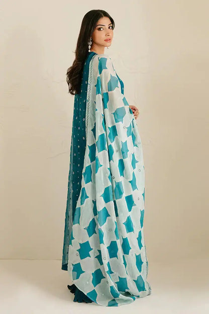 Cross Stitch | Wedding Festive 23 | Freckle Teal - Pakistani Designer Dress - by Cross Stitch | Type: Formal - 100% Original at Saira Sultan