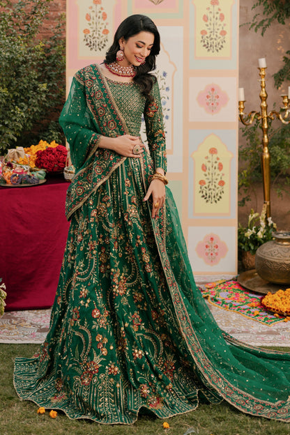 Naqshi | Ghar Ki Shadi | Danir XL Bottle Green Indian Raw Silk