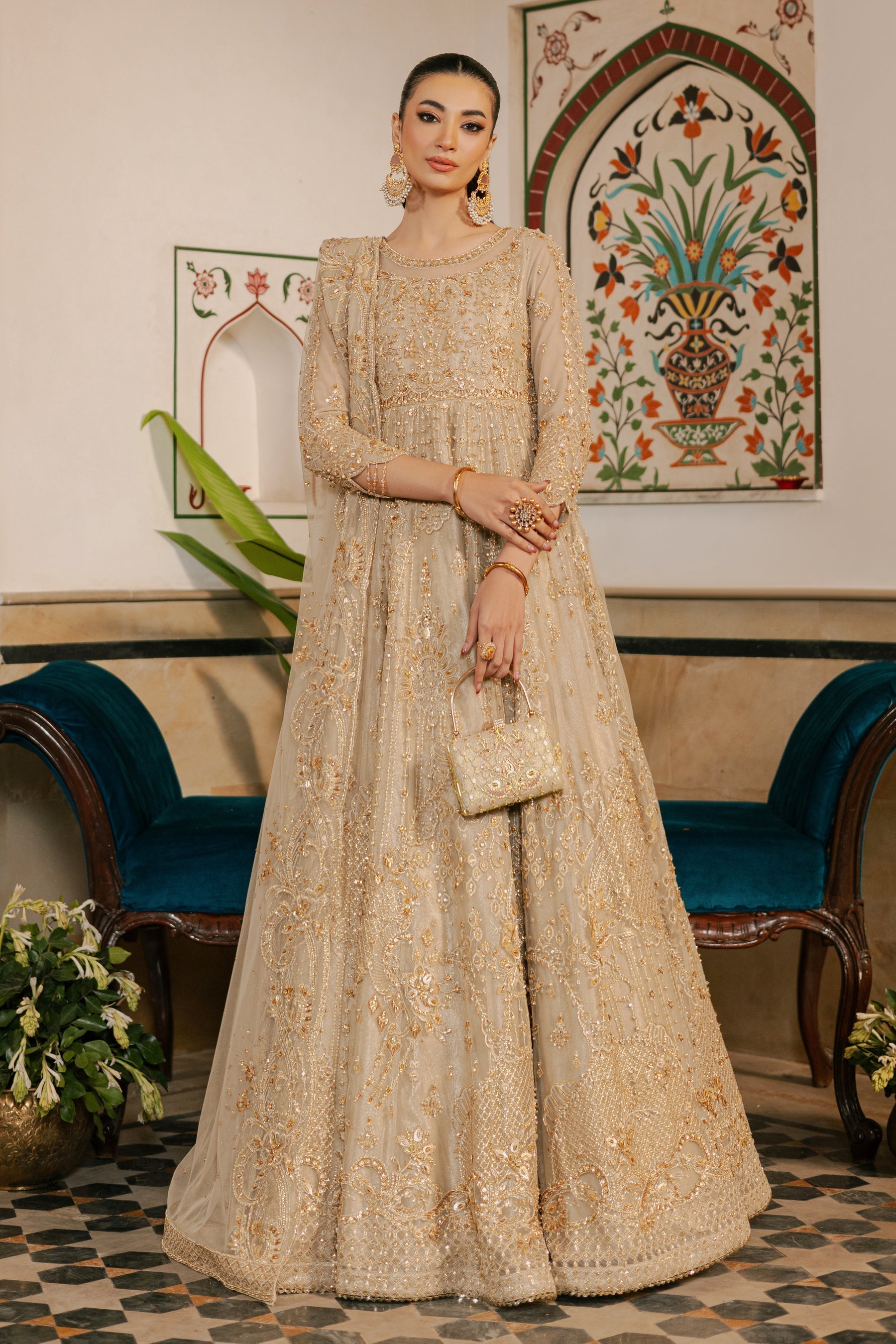 Naqshi | Ghar Ki Shadi | Maneha XS Champagne Hue Net