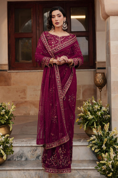 Naqshi | Ghar Ki Shadi | Meeru XL Burgundy Net