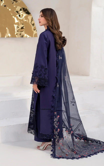 Asifa and Nabeel | Azalia Summer 25 | Nile (AZL25-08) S Navy Blue Lawn