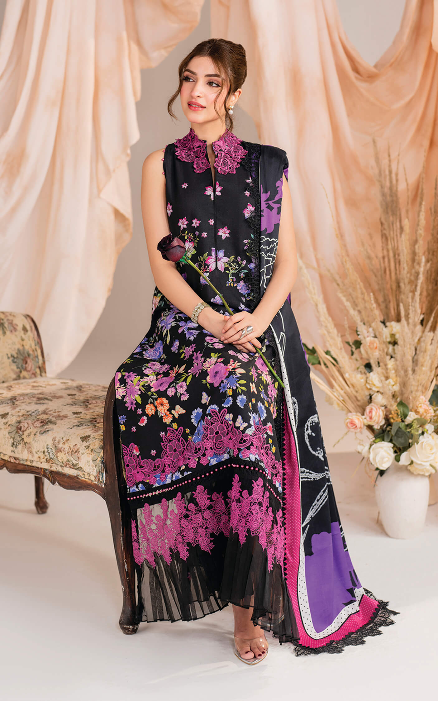 Asifa and Nabeel | Winter Meraki 24 | Nocturne-MW-10 - Pakistani Designer Dress - by Asifa and Nabeel | Type: Ladies Clothes - 100% Original at Saira Sultan