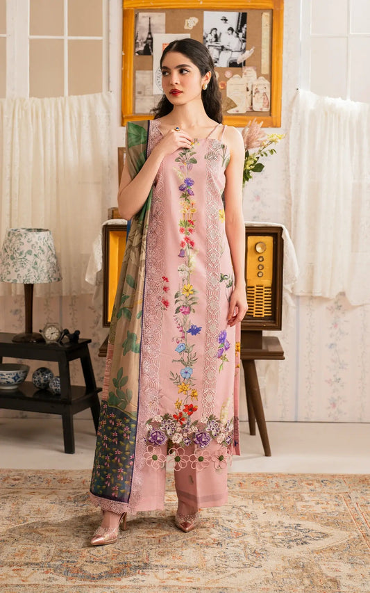 Asifa and Nabeel | Meraki Vintage 25 | Noor (MVL25-14) XS Pale Peach Lawn