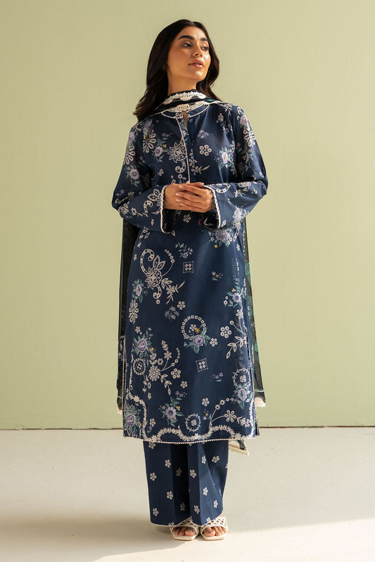Zara Shahjahan | Coco Prints 25 | Nora-8A XS Navy Blue Lawn