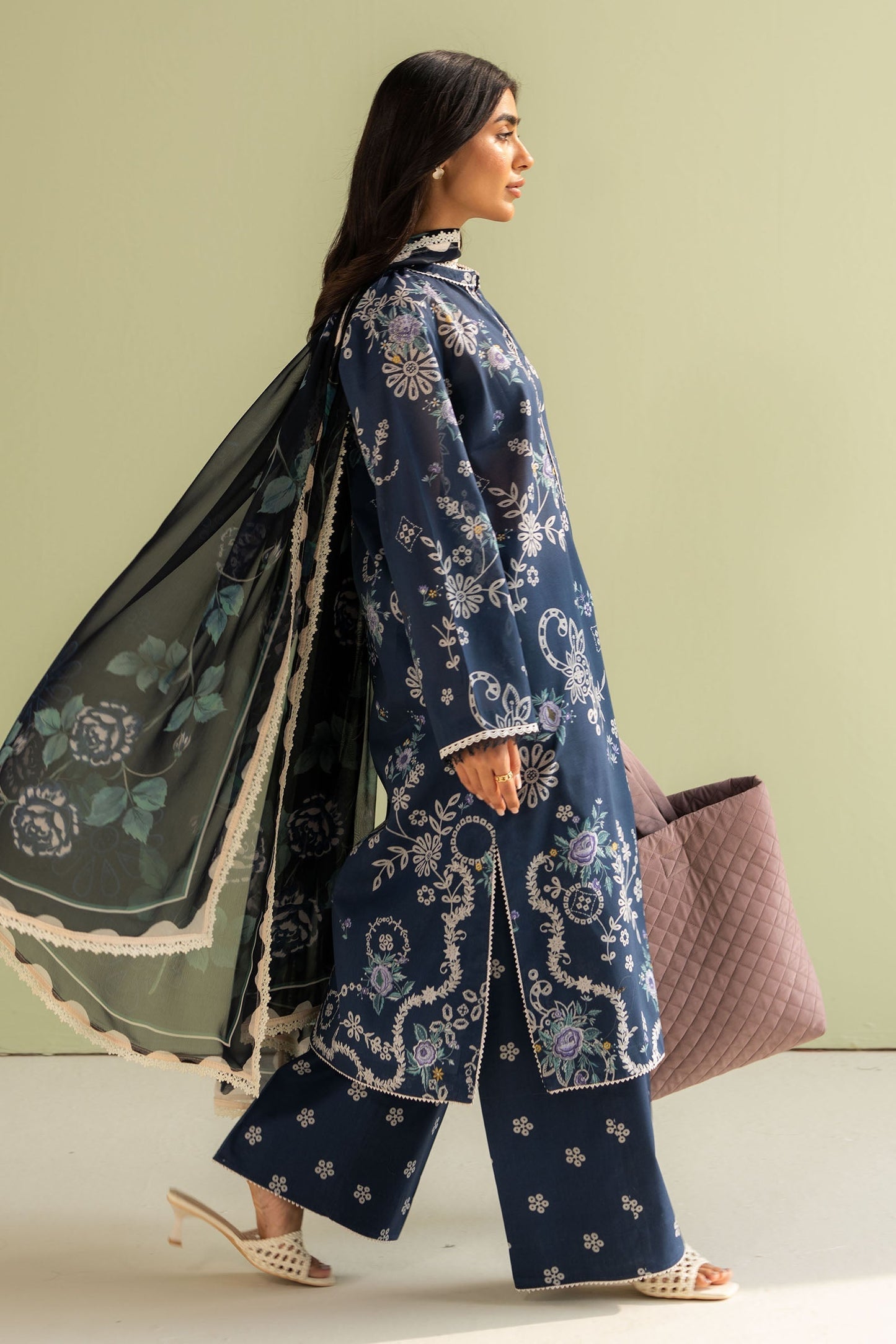 Zara Shahjahan | Coco Prints 25 | Nora-8A S Navy Blue Lawn