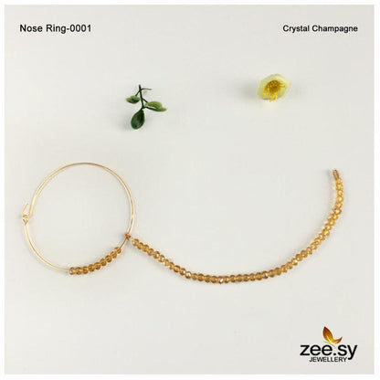 Wedding Nose Ring-0001 Crystal Champagne