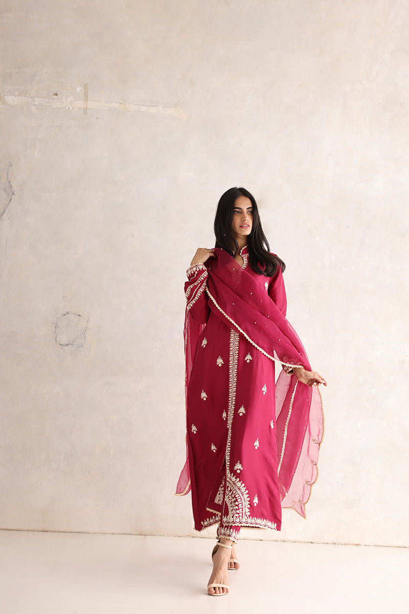 Sana Abbas | Luxury Pret | Nuray L Dust Red Silk