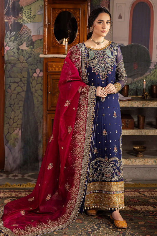Nureh | Alfaaz Formals | NL-75 JUGNI XS Navy Chiffon