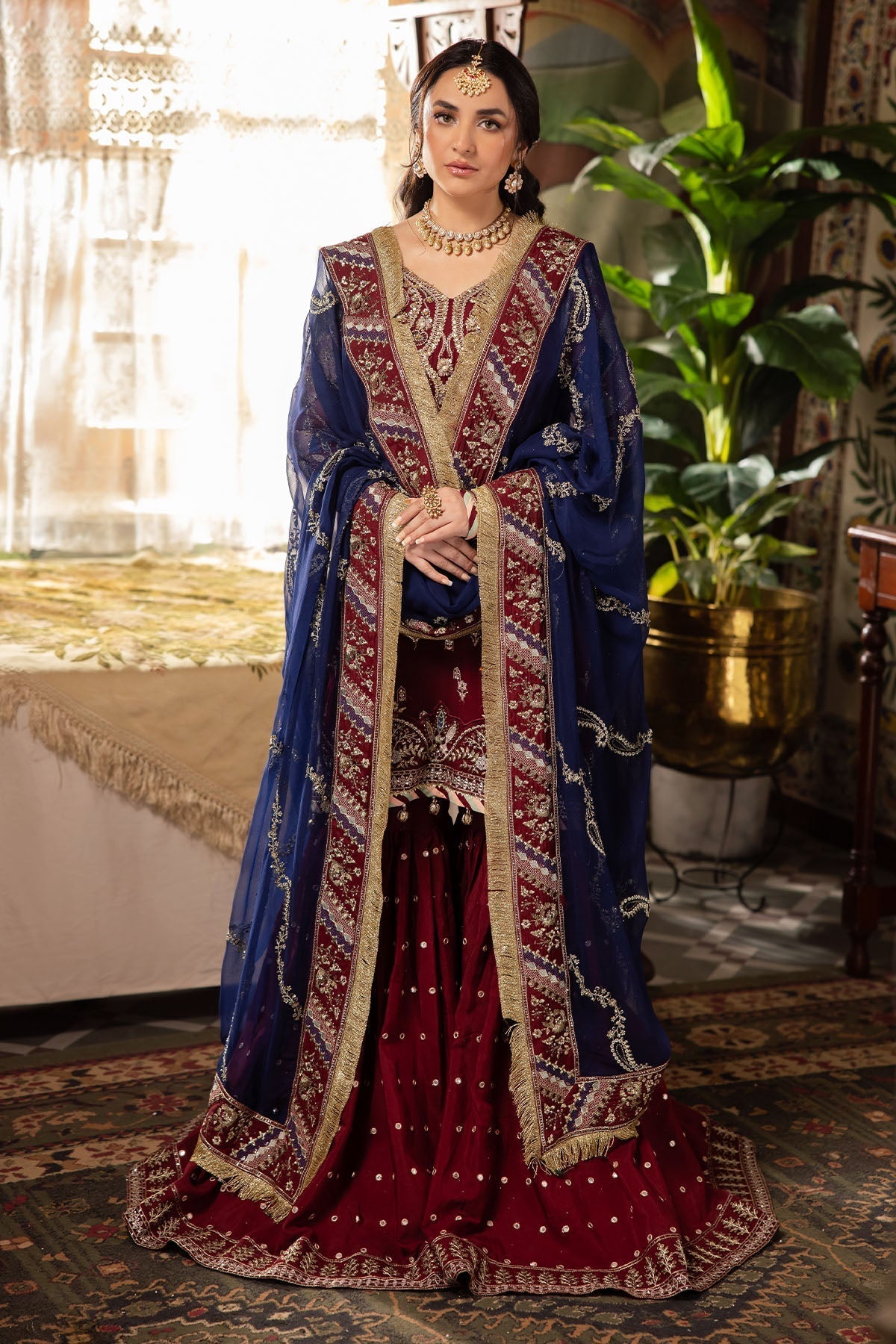 Nureh | Alfaaz Formals | NL-76 SHEHRBANO L Deep Red Chiffon