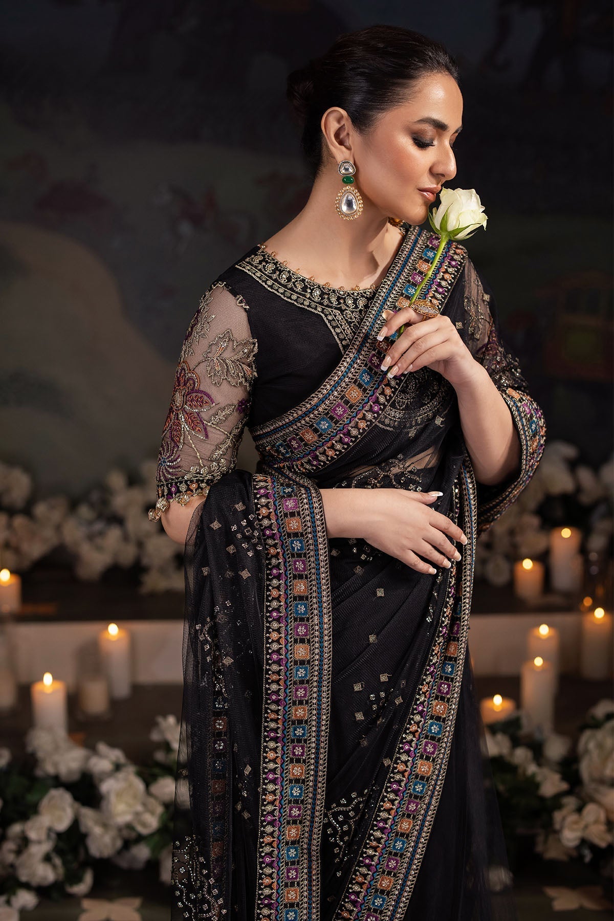 Nureh | Alfaaz Formals | NL-78 RUHI M Black Net