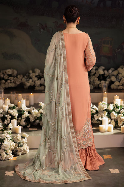 Nureh | Alfaaz Formals | NL-79 MEHAR S Peach Pink Chiffon