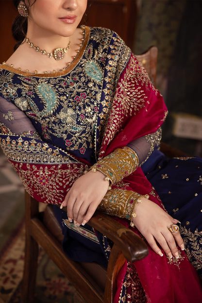 Nureh | Alfaaz Formals | NL-75 JUGNI XL Navy Chiffon
