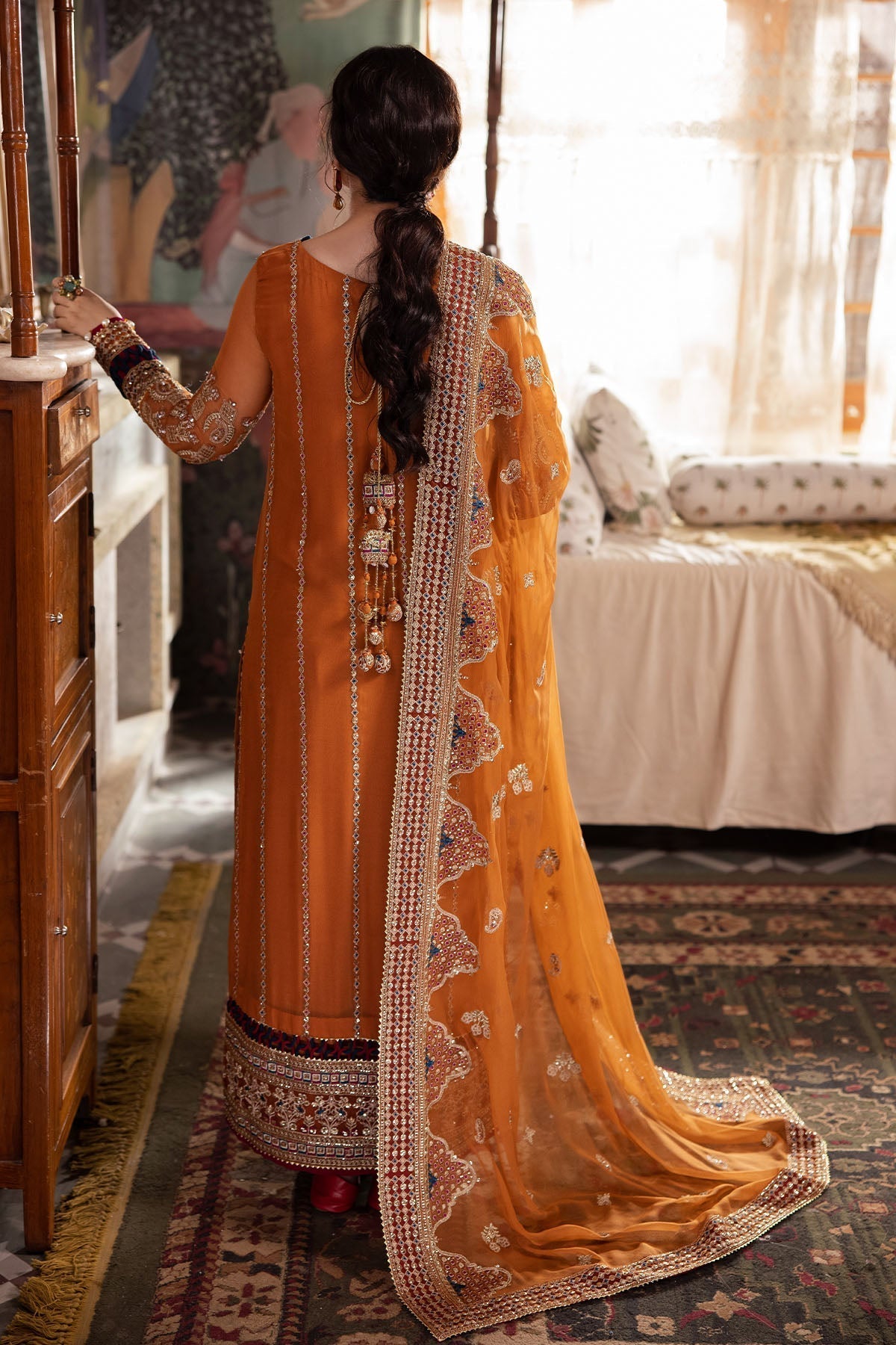 Nureh | Alfaaz Formals | NL-77 AZFAR S Orange Chiffon