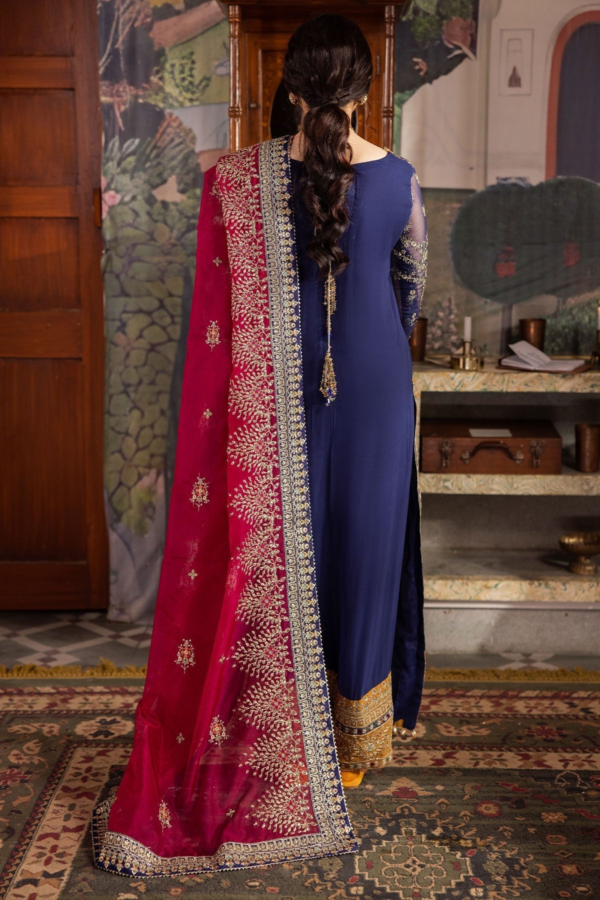 Nureh | Alfaaz Formals | NL-75 JUGNI S Navy Chiffon