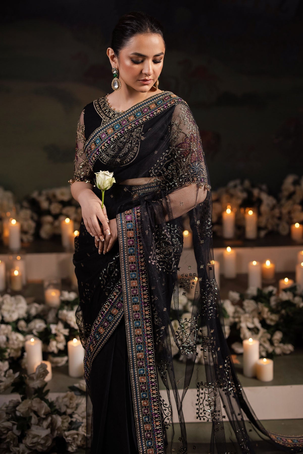 Nureh | Alfaaz Formals | NL-78 RUHI S Black Net