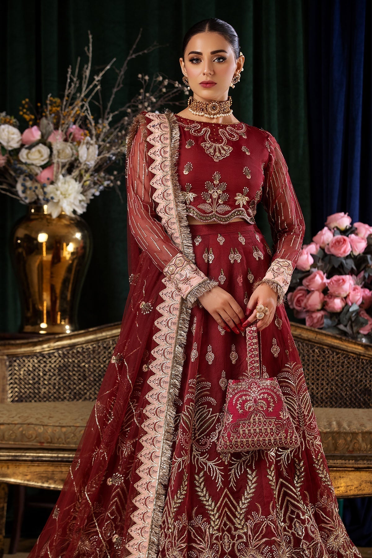 Nureh | Aroha Formals | AR-02 S Maroon Chiffon