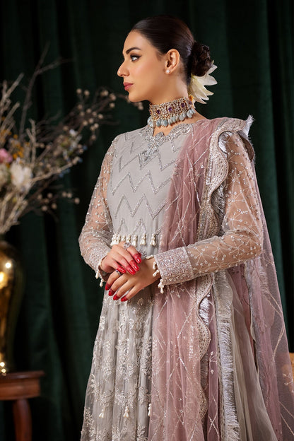 Nureh | Aroha Formals | AR-06 S Light Gray Chiffon