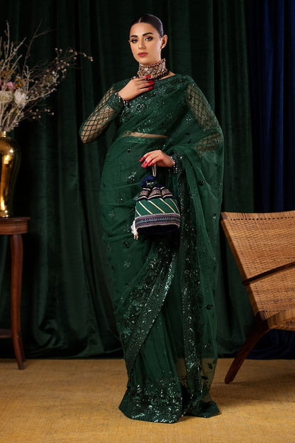 Nureh | Aroha Formals | AR-05 XS Deep Green Chiffon