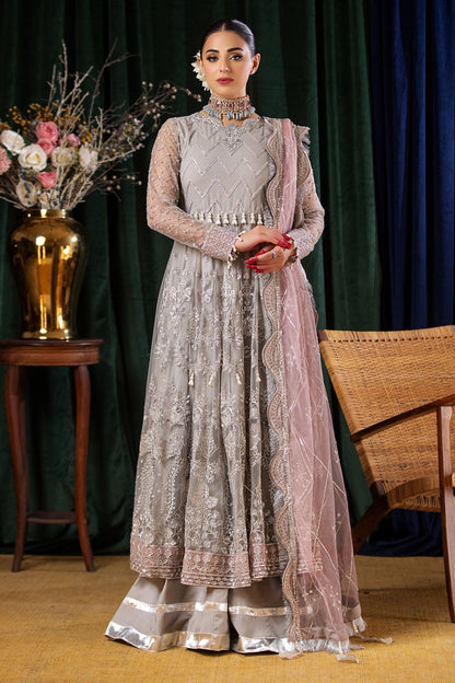 Nureh | Aroha Formals | AR-06 M Light Gray Chiffon