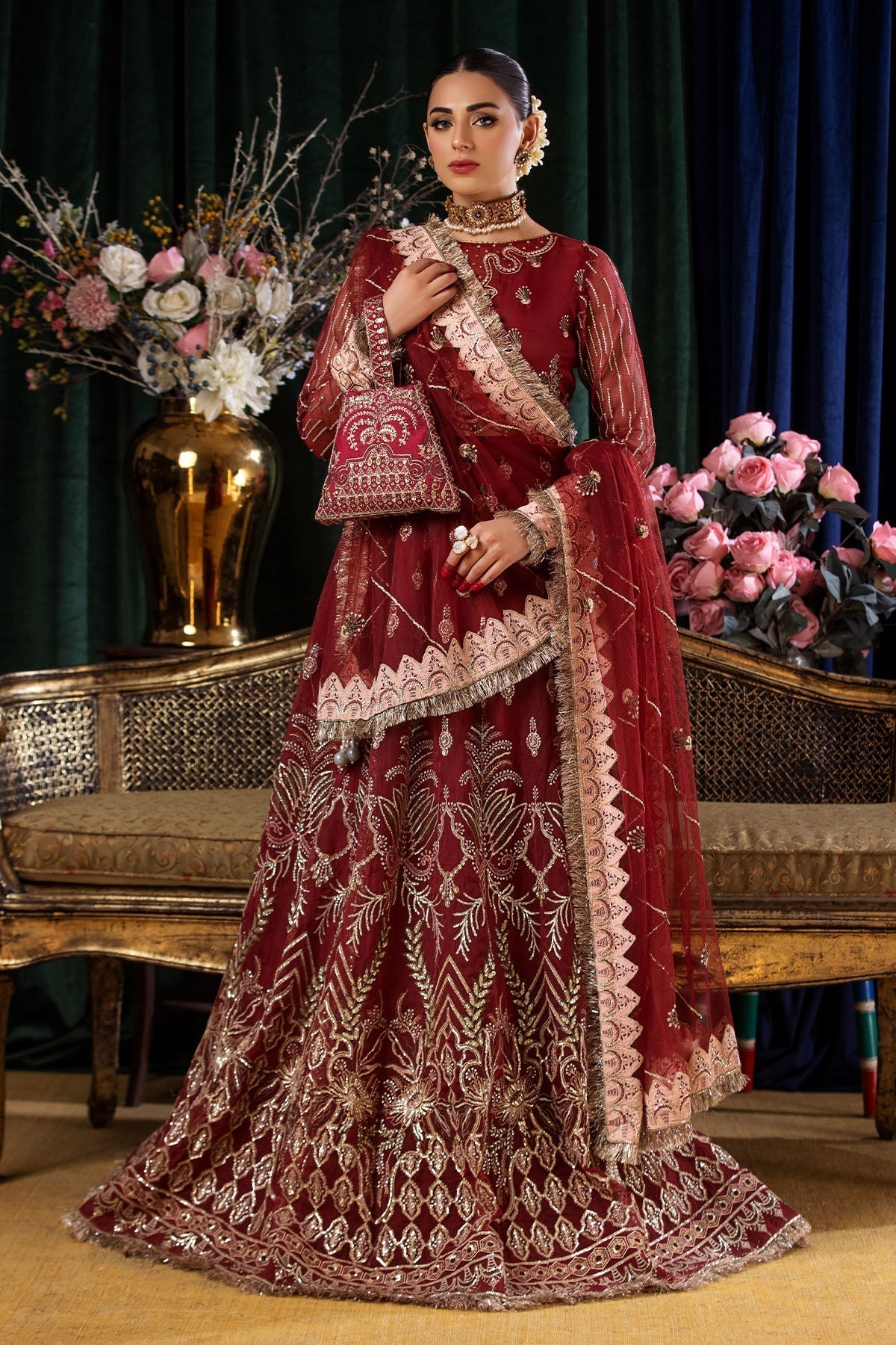 Nureh | Aroha Formals | AR-02 M Maroon Chiffon