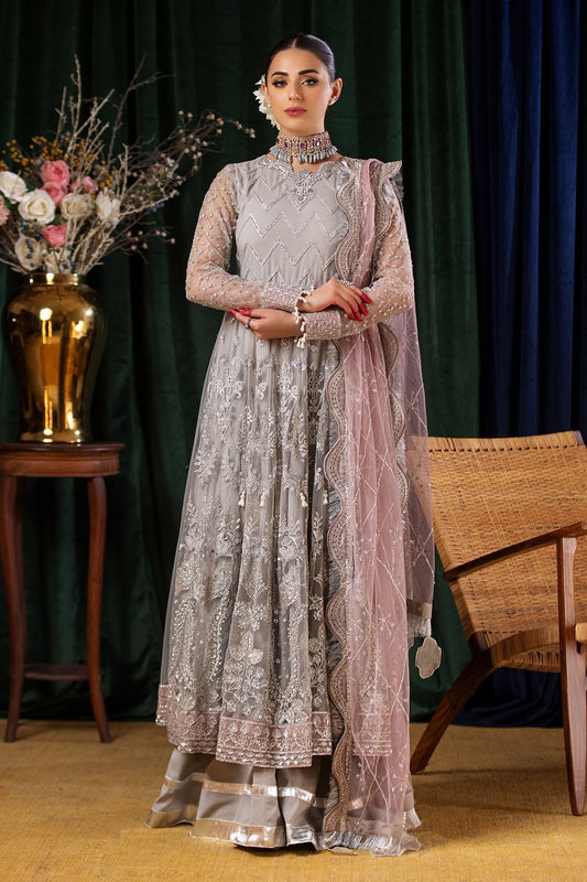 Nureh | Aroha Formals | AR-06 XS Light Gray Chiffon