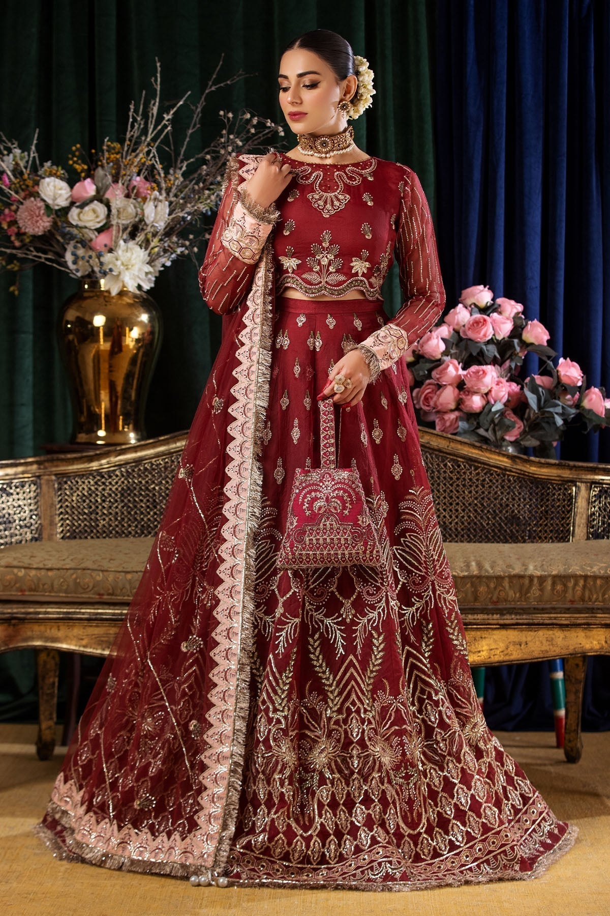 Nureh | Aroha Formals | AR-02 L Maroon Chiffon