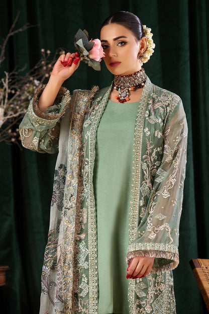 Nureh | Aroha Formals | AR-03 S Greenish Gray Chiffon