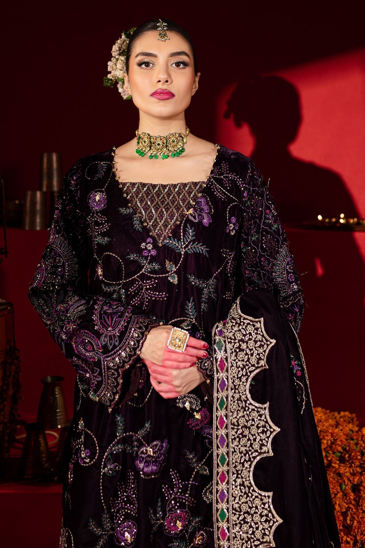 Nureh | Maya Velvet |  NW-91 - Pakistani Designer Dress - by Nureh | Type: Ladies Clothes - 100% Original at Saira Sultan