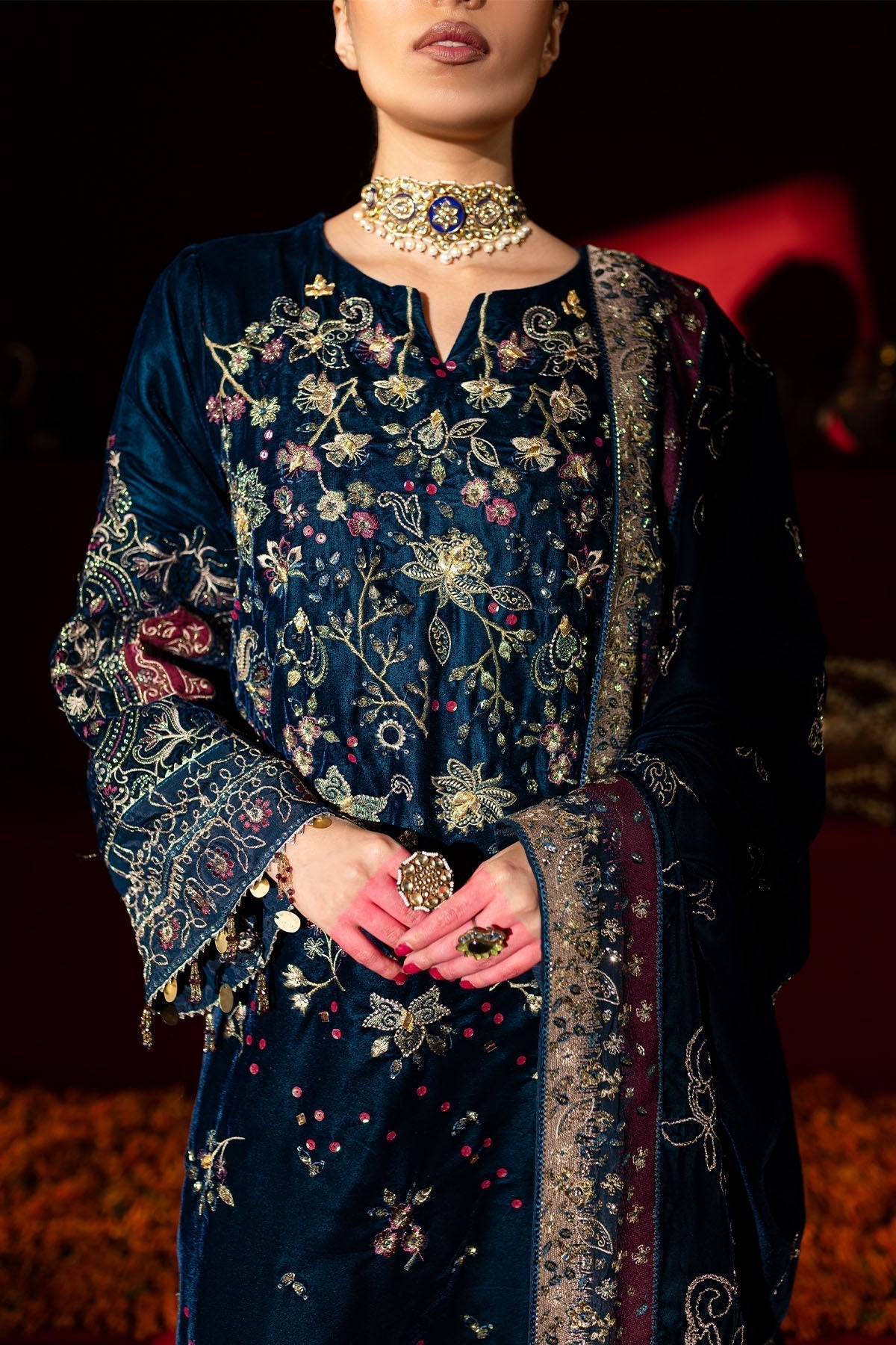 Nureh | Maya Velvet |  NW-90 - Pakistani Designer Dress - by Nureh | Type: Ladies Clothes - 100% Original at Saira Sultan