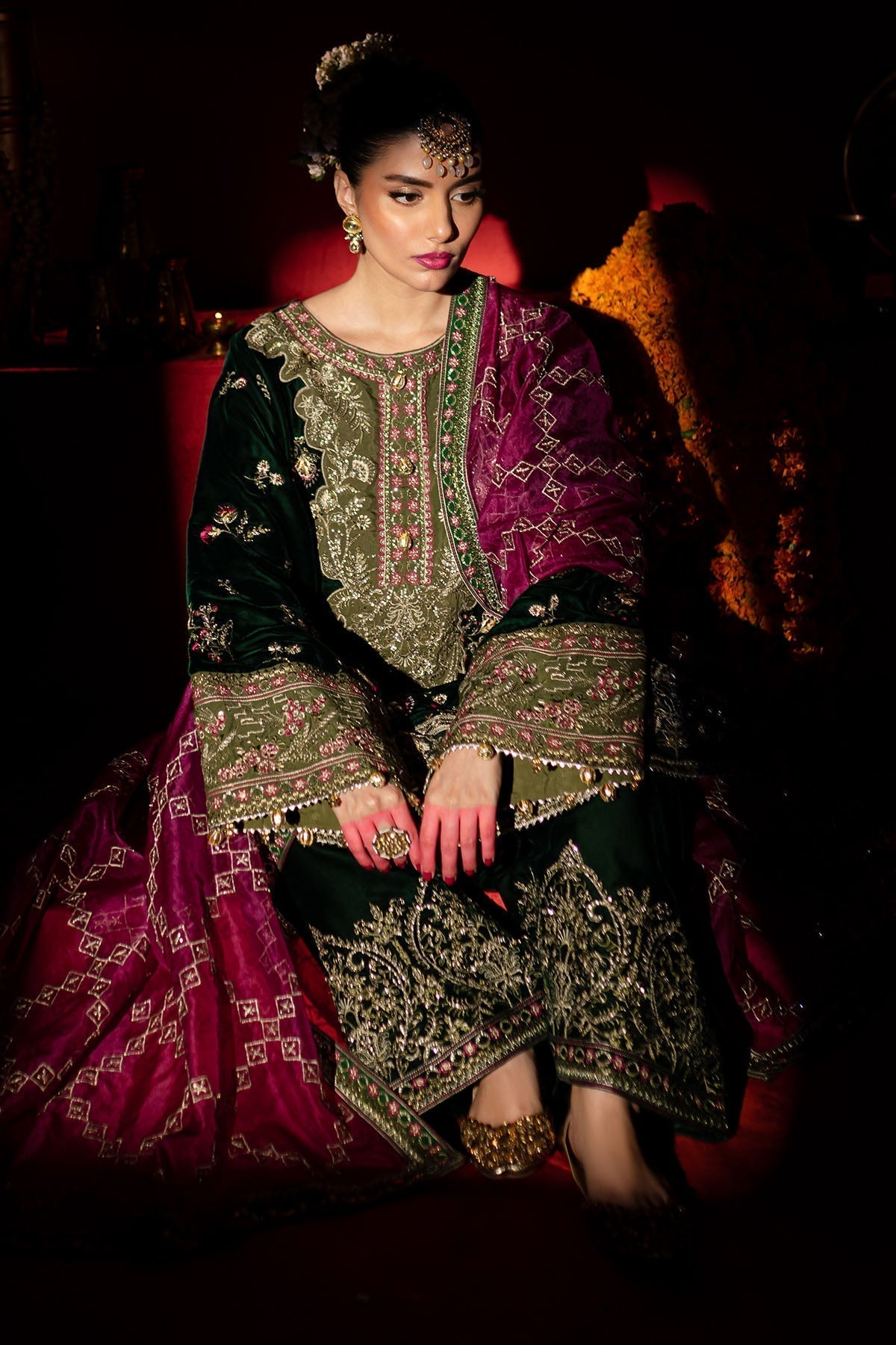 Nureh | Maya Velvet |  NW-88 - Pakistani Designer Dress - by Nureh | Type: Ladies Clothes - 100% Original at Saira Sultan