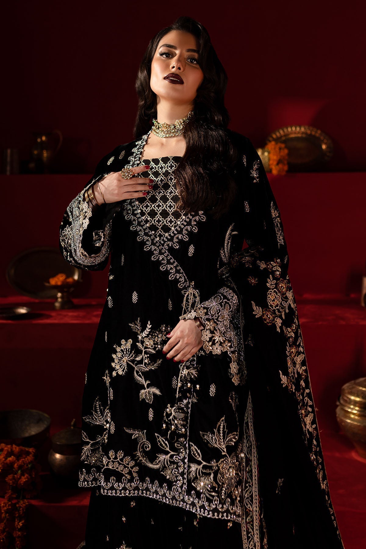 Nureh | Maya Velvet |  NW-92 - Pakistani Designer Dress - by Nureh | Type: Ladies Clothes - 100% Original at Saira Sultan