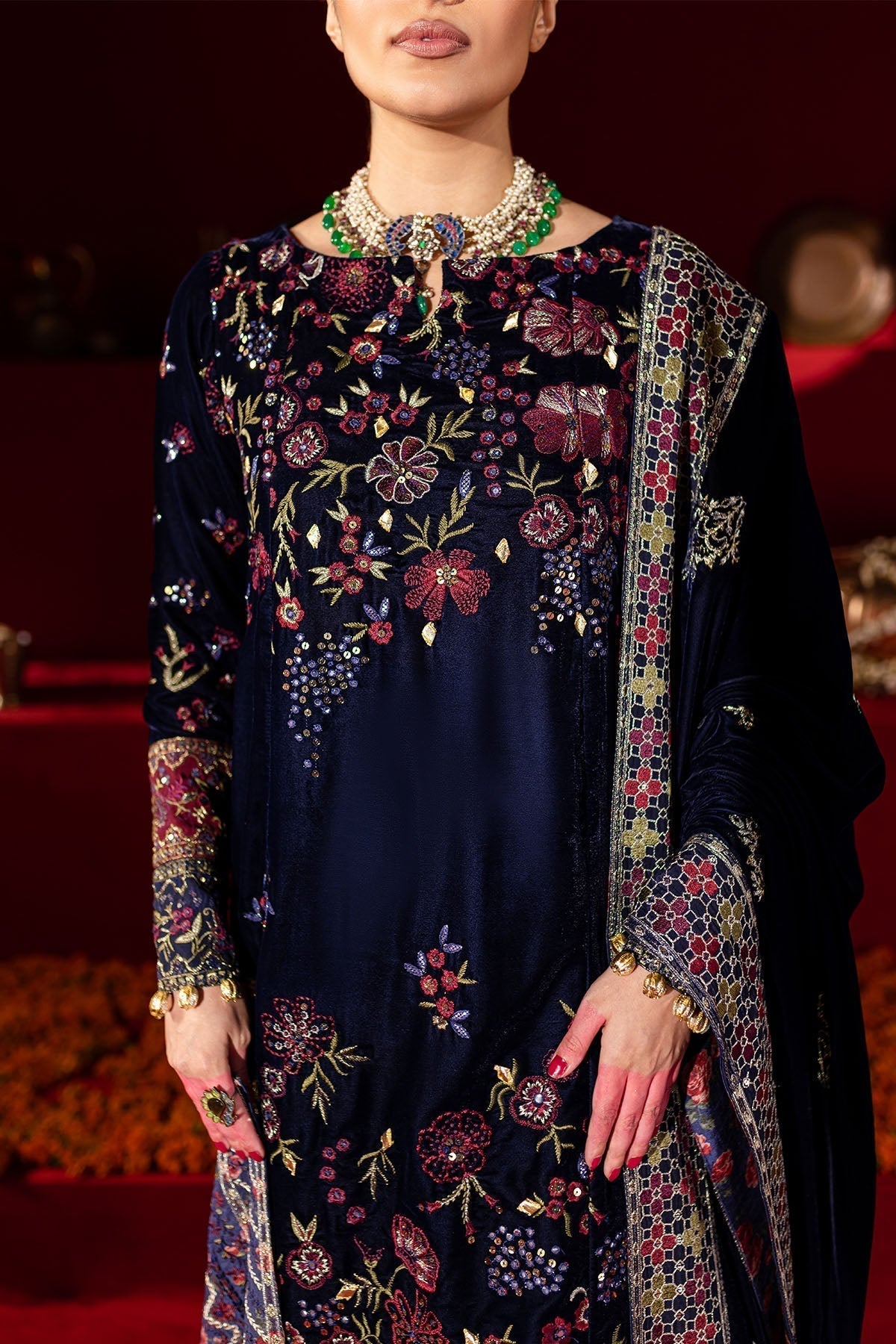 Nureh | Maya Velvet |  NW-93 - Pakistani Designer Dress - by Nureh | Type: Ladies Clothes - 100% Original at Saira Sultan
