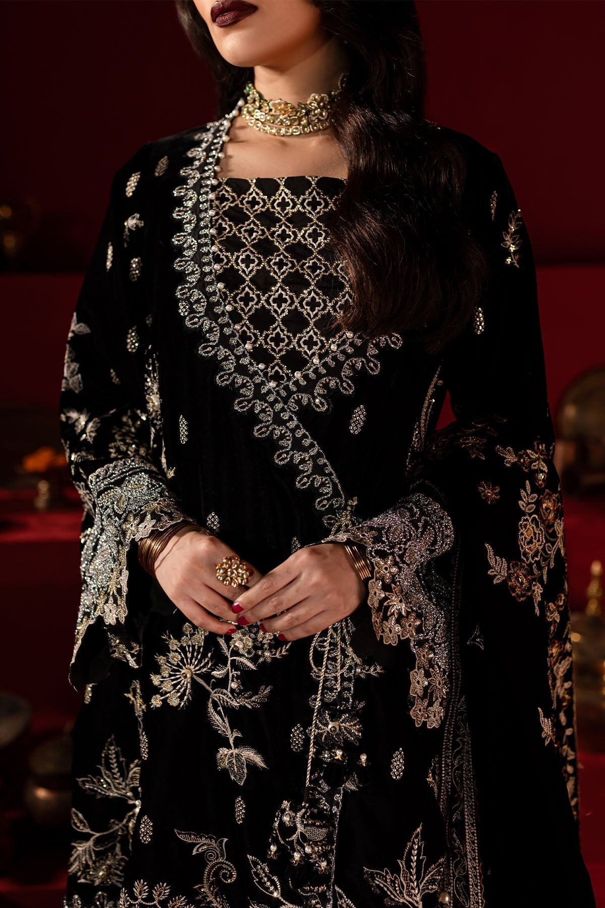 Nureh | Maya Velvet |  NW-92 - Pakistani Designer Dress - by Nureh | Type: Ladies Clothes - 100% Original at Saira Sultan