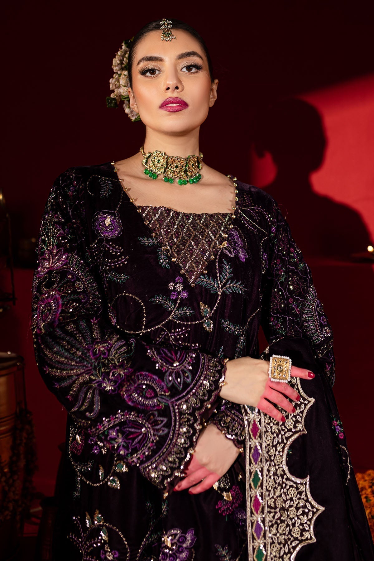 Nureh | Maya Velvet |  NW-91 - Pakistani Designer Dress - by Nureh | Type: Ladies Clothes - 100% Original at Saira Sultan