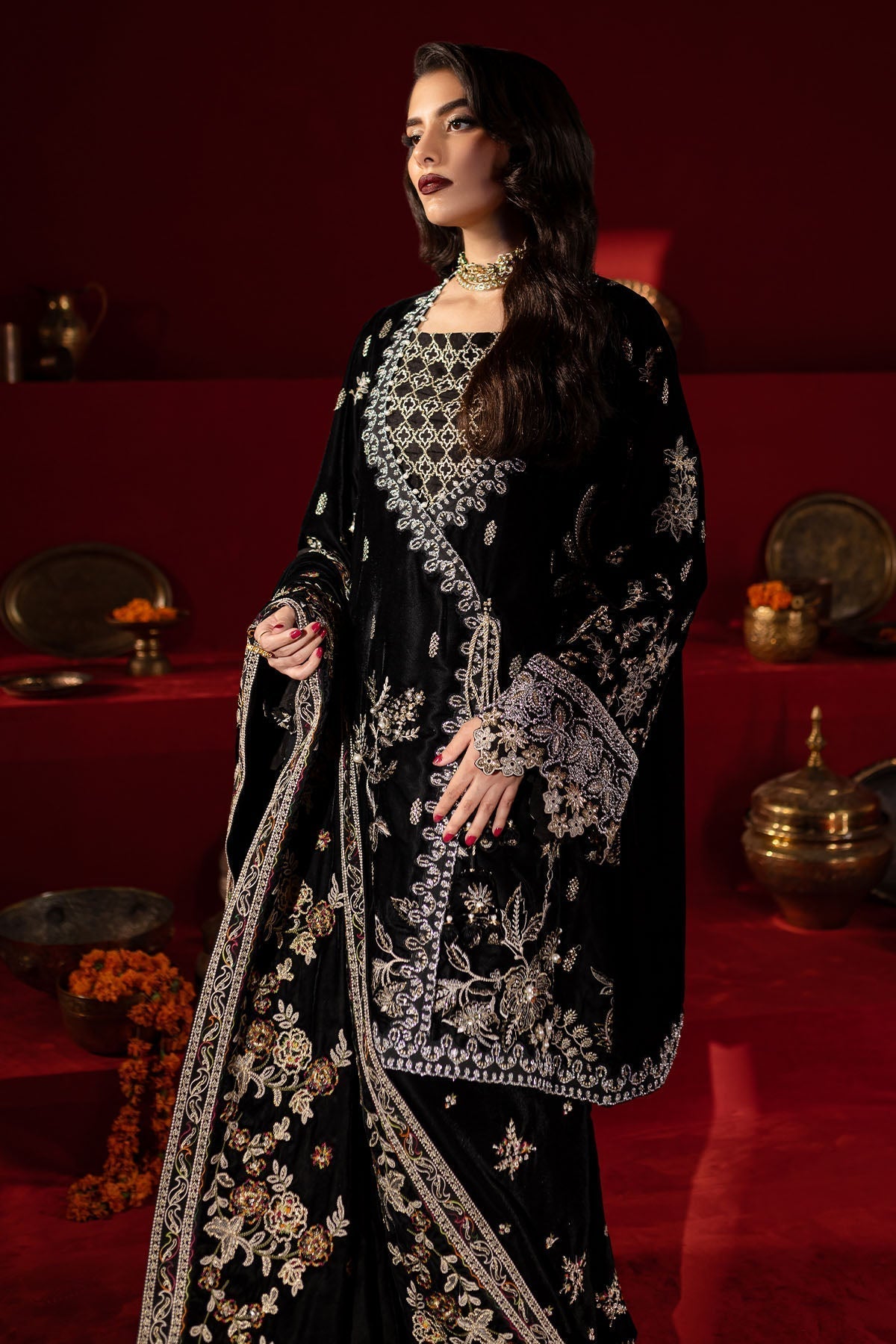 Nureh | Maya Velvet |  NW-92 - Pakistani Designer Dress - by Nureh | Type: Ladies Clothes - 100% Original at Saira Sultan