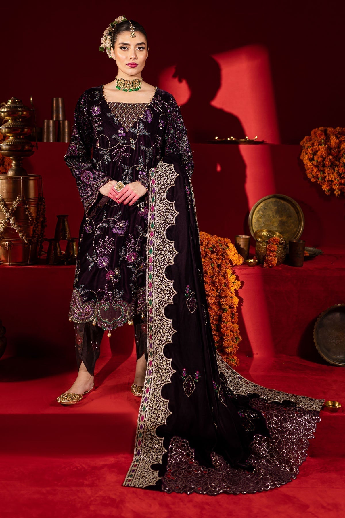 Nureh | Maya Velvet |  NW-91 - Pakistani Designer Dress - by Nureh | Type: Ladies Clothes - 100% Original at Saira Sultan