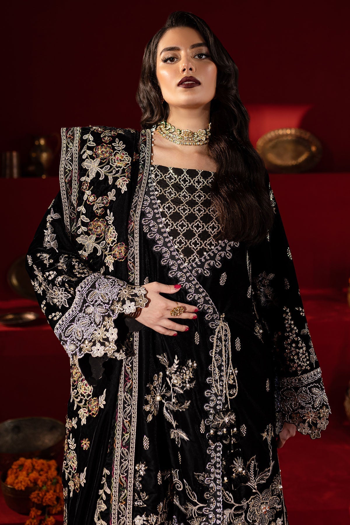 Nureh | Maya Velvet |  NW-92 - Pakistani Designer Dress - by Nureh | Type: Ladies Clothes - 100% Original at Saira Sultan