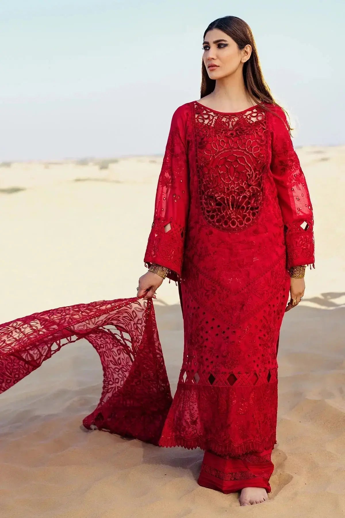 Nureh | Sehra Swiss Voil Lawn | AURORA - NE-79 - Pakistani Designer Dress - by Nureh | Type: Luxury - 100% Original at Saira Sultan