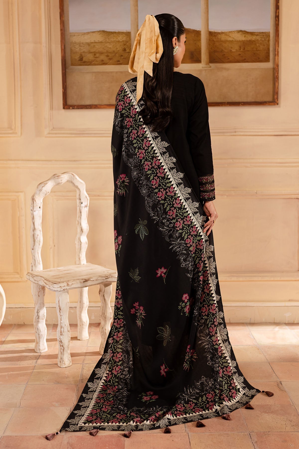 Nureh | Shades of Winter | NP-585 S Black Khaddar
