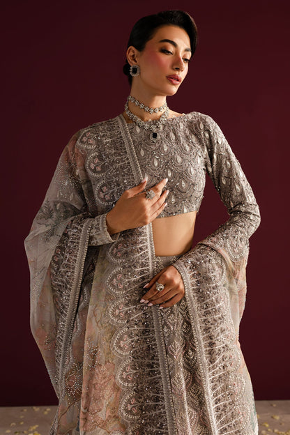 Nureh | Wedding Formals 24 | FP-128 L Pastel Gray Organza