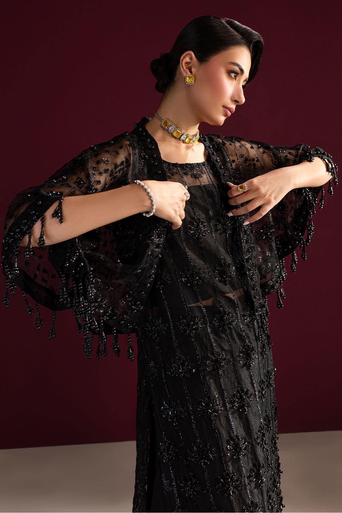 Nureh | Wedding Formals 24 | FP-143 L Black Organza
