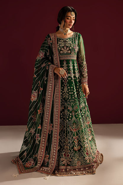 Nureh | Wedding Formals 24 | FP-133 XS Bottle Green Organza